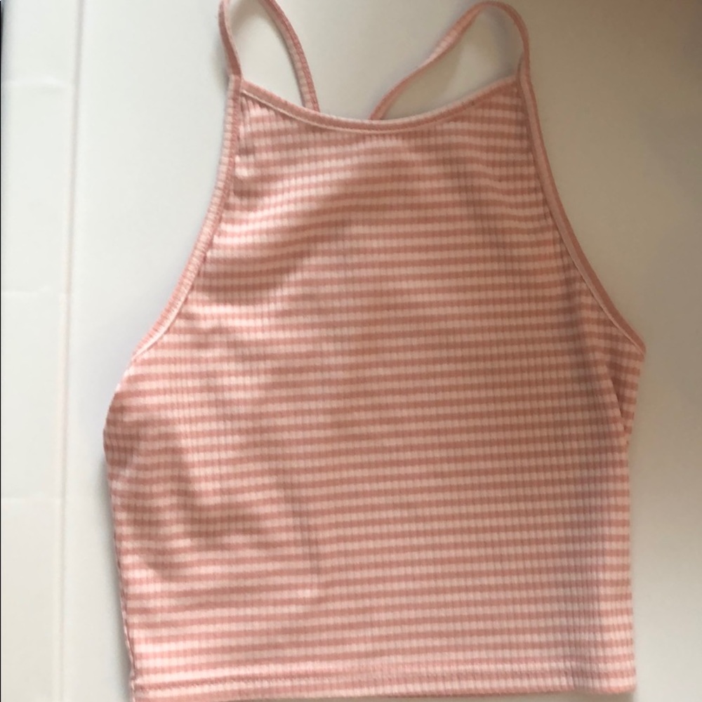 super cute pink striped tank top